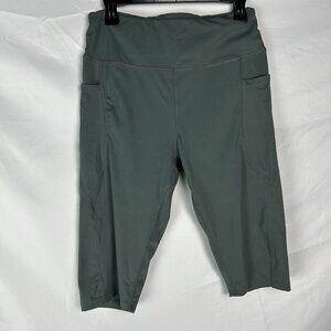 Baleaf Womens  Leggings Capri Pull On Gray Activewear Pockets Size L Pants